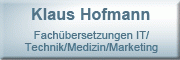 Fachübersetzungen IT/Technik/Medizin/Marketing<br>Klaus Hofmann Pfungstadt