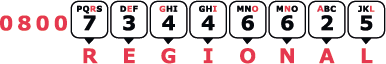 0800 73446625 (0800 REGIONAL)