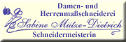 Damen- und Herrenmaßschneiderei <br>
Schneidermeisterin <br>
Sabine Mütze-Dietrich Fischbach Damen- und Herrenmaßschneiderei <br>
Schneidermeisterin <br>
Sabine Mütze-Dietrich Fischbach