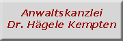 Rechtsanwaltskanzlei Dr. jur. Albert Hägele Kempten<br>  
